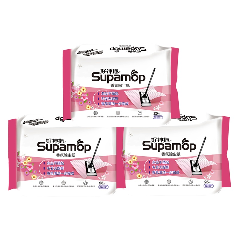 好神拖 香氛静电吸尘纸地板拖除尘拖把一次性拖地纸拖把纸25张入*3包