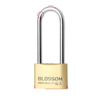 梅花 BC076L铜挂锁 U型锁 防水防锈长梁门锁 车厢柜门锁 55MM