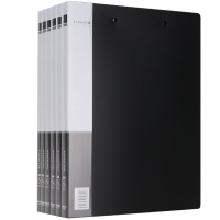 得力6只A4金属双强力夹硬文件夹 大容量试卷资料夹诗朗诵签约夹板 文件收纳办公用品33222黑色