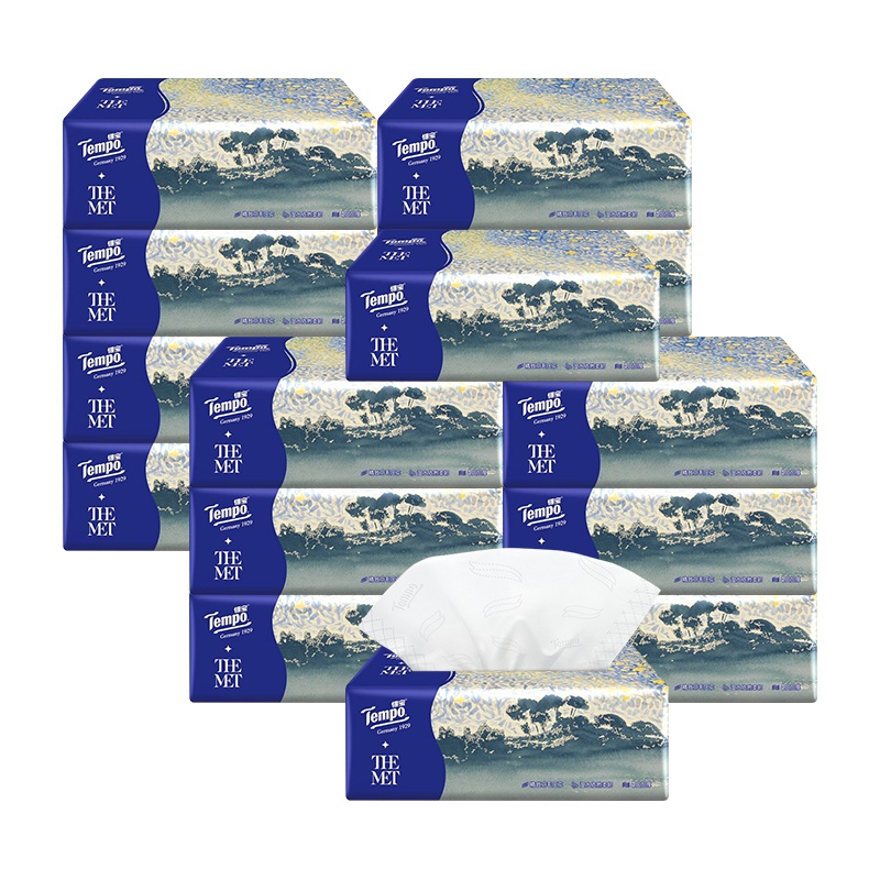 Tempo/得宝抽纸 4层90抽*15包纸巾(整箱销售)大都会艺术博物馆联合系列《繁星》软抽