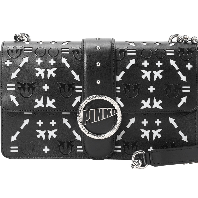 Pinko/品高 LOVE LASER 镂空花纹单肩包 1P21BE