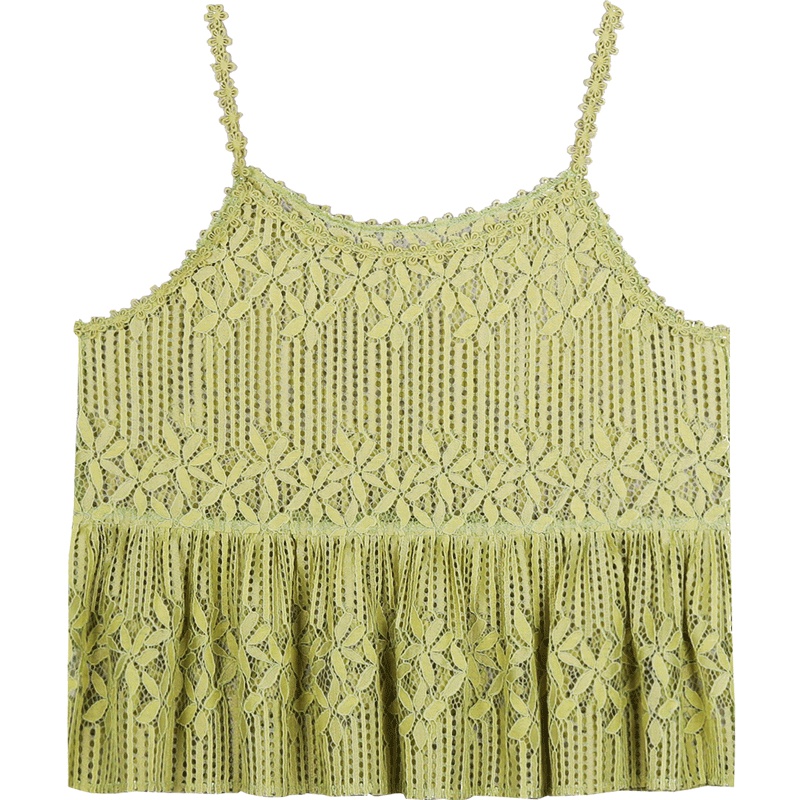 设计感吊带背心女ins潮欧货内搭宽松外穿绿色小清新上衣2019夏装