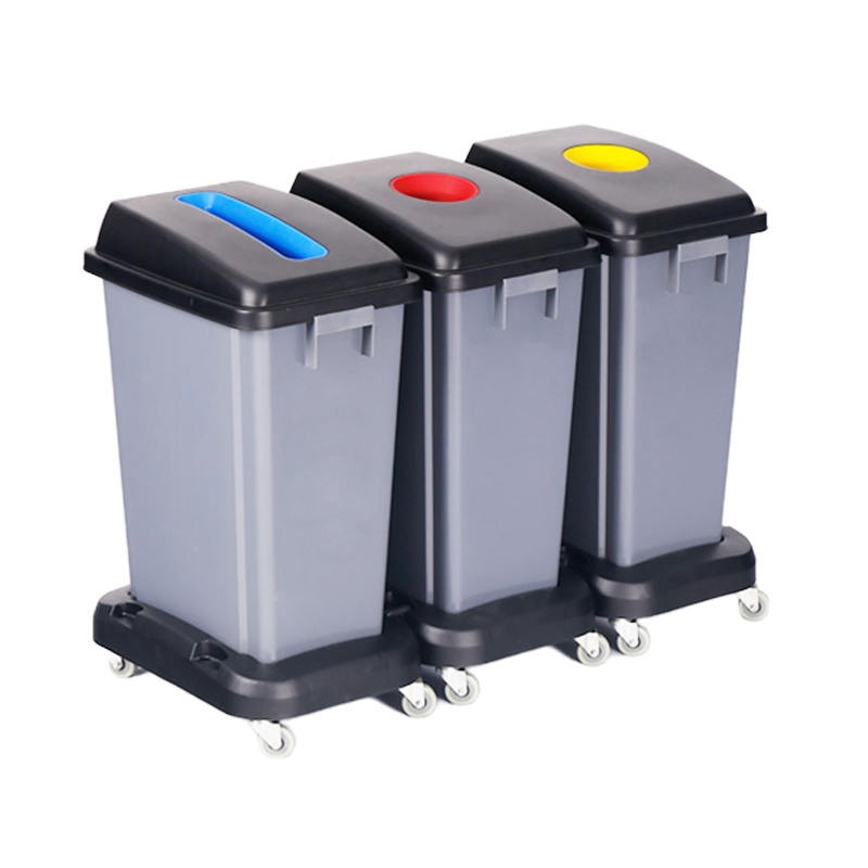 白云清洁(BAIYUN CLEANING)3*60L 带底座-AF07333A 3桶户外分类垃圾桶 带轮(计价单位:个)