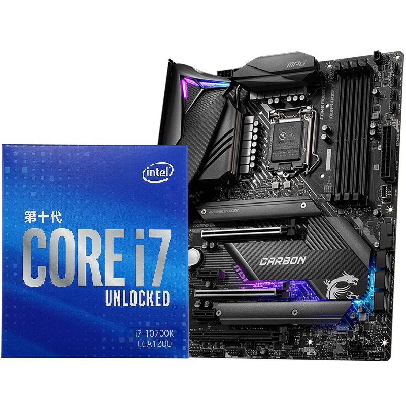 微星MSI MPG Z490 GAMING CARBON WIFI+i7 10700K板U套装