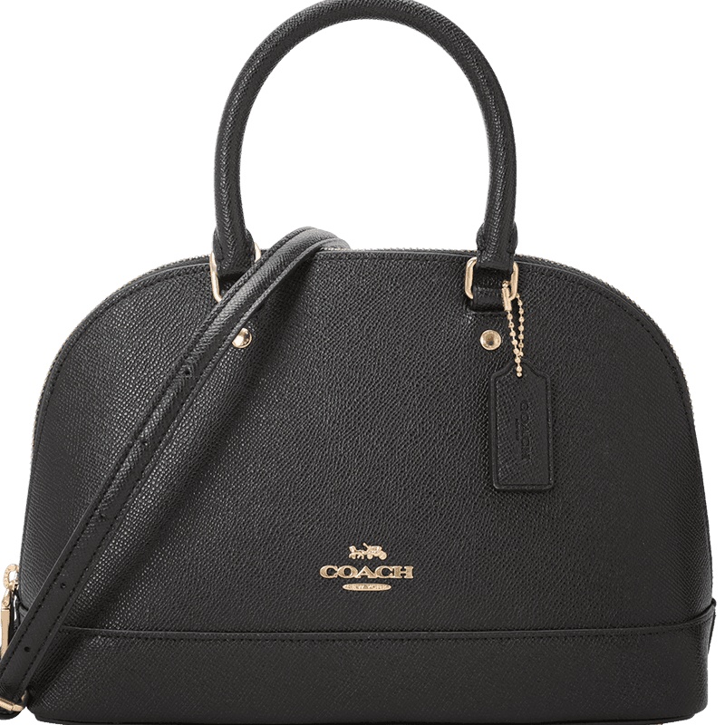 COACH 蔻驰女包 SIERRA SATCHEL 贝壳包 单肩包斜挎包手提包 字母马车标织物F27591金扣