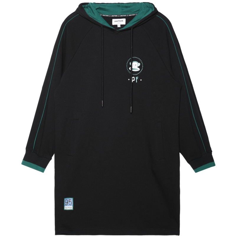 大嘴猴 春季连衣裙女韩版连帽字母印花潮长袖卫衣