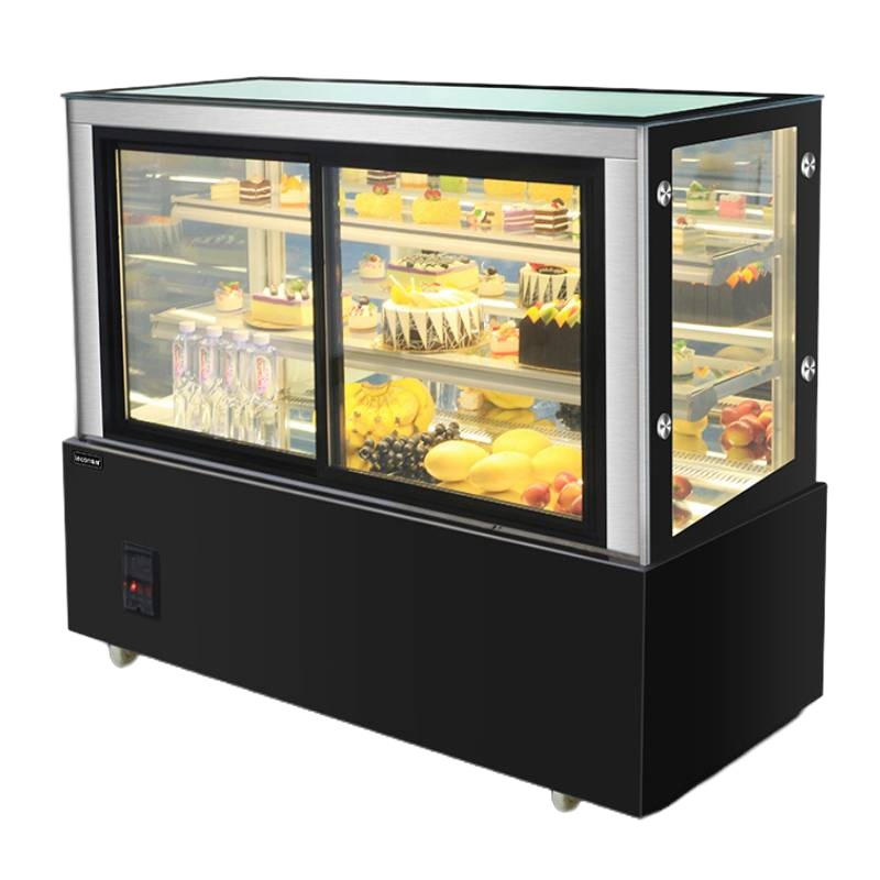 希冷(XILEN) 商用蛋糕柜展示柜冷藏玻璃陈列柜水果寿司保鲜熟食柜前后开门风冷无霜风冷白色弧形 1.5m落地 前开门