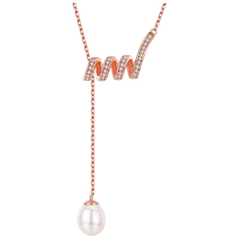 佰色传情BRIR淡水珍珠项链女潮纯银锁骨链网红银2020新款