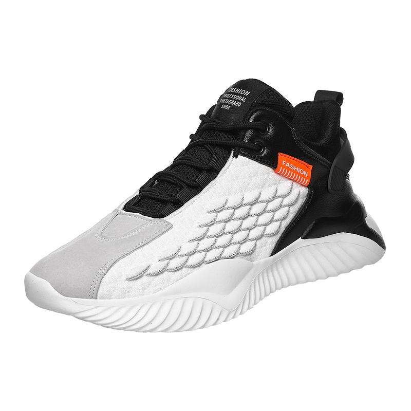 博迈伦秋冬款中帮男鞋系带运动鞋网布休闲鞋男鱼鳞低帮鞋YM-8990