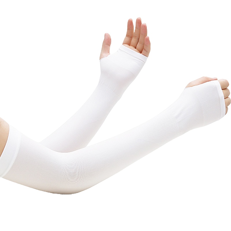 防晒 冰丝袖套RS 男女夏天长款薄透气护臂套袖户外开车骑车骑行运动