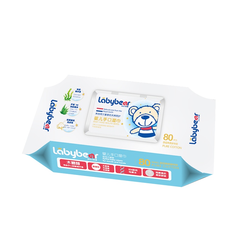 拉比小熊婴幼儿专用手口湿巾80抽 59元9包