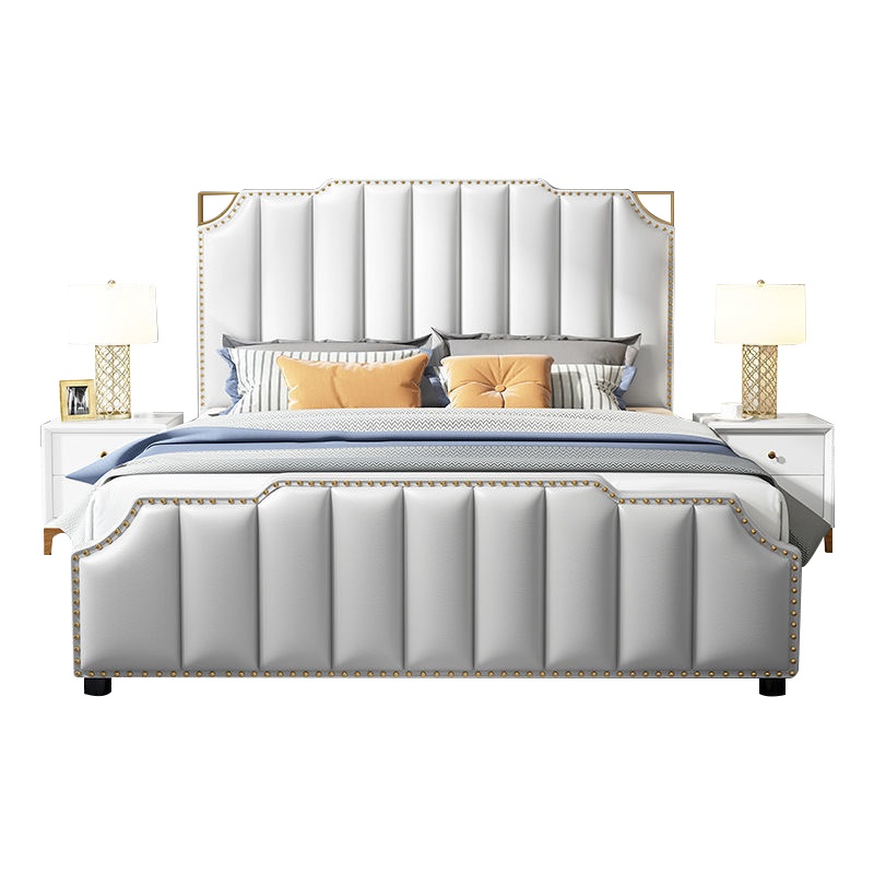 德致北欧真皮床现代简约1.8米主卧双人床婚床1.5米软包储物网红床