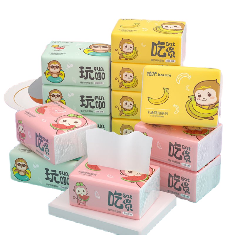 植护 抽纸 玩咖4层加厚软抽纸巾*30包 整箱销售 母婴可用 可湿水面巾纸