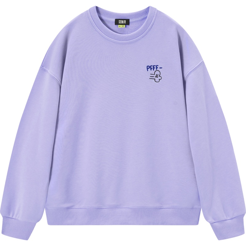 【满198减100预估价：93】森马紫色街头卫衣女2021春新款设计感小众oversized宽松潮流女装