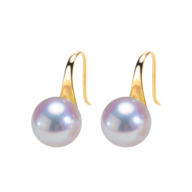 [Fan xin Ge]18K金耳饰 akoya天然海水淡水珍珠高跟鞋耳环女 大气简约 送恋人