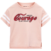 男童短袖T恤字母胶印宽松儿童半袖女体恤太平鸟童装夏装新款