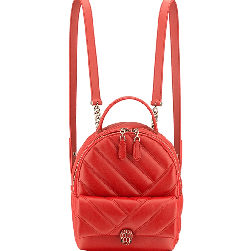 【预定】BVLGARI宝格丽 Serpenti Cabochon经典蛇头双肩包288775 18*22*11CM