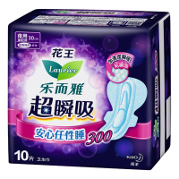 乐而雅超瞬吸纤巧夜用30cm护翼型卫生巾 10片