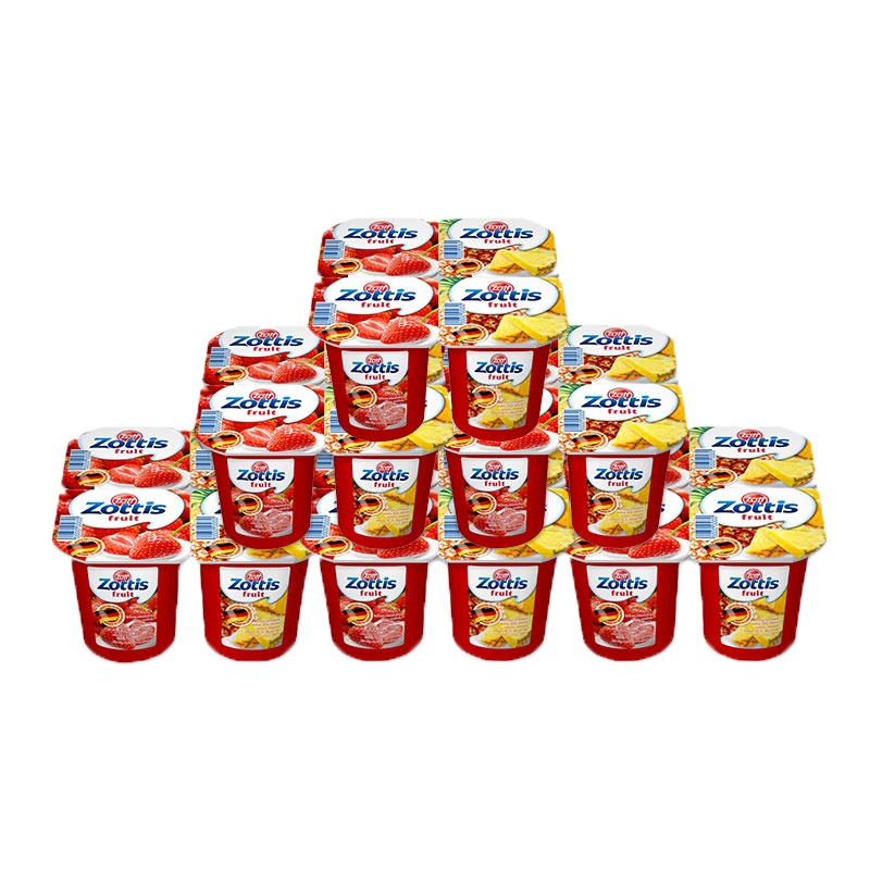 卓德zott德国进口酸奶（草莓+菠萝）115g*24杯整箱