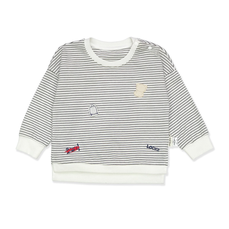洛克泰迪针织圆领上衣2020春秋童装男婴长袖T恤条纹