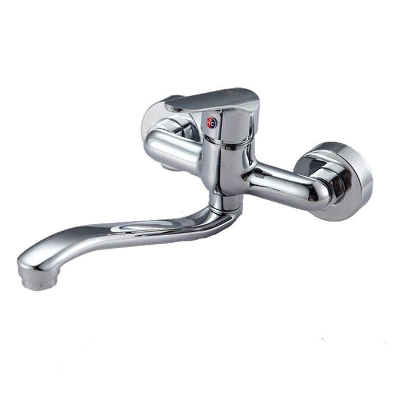 永瓷卫浴 南安水龙头 铜菜盆水龙头 冷热混水龙头 入墙式双联混水龙头 87116