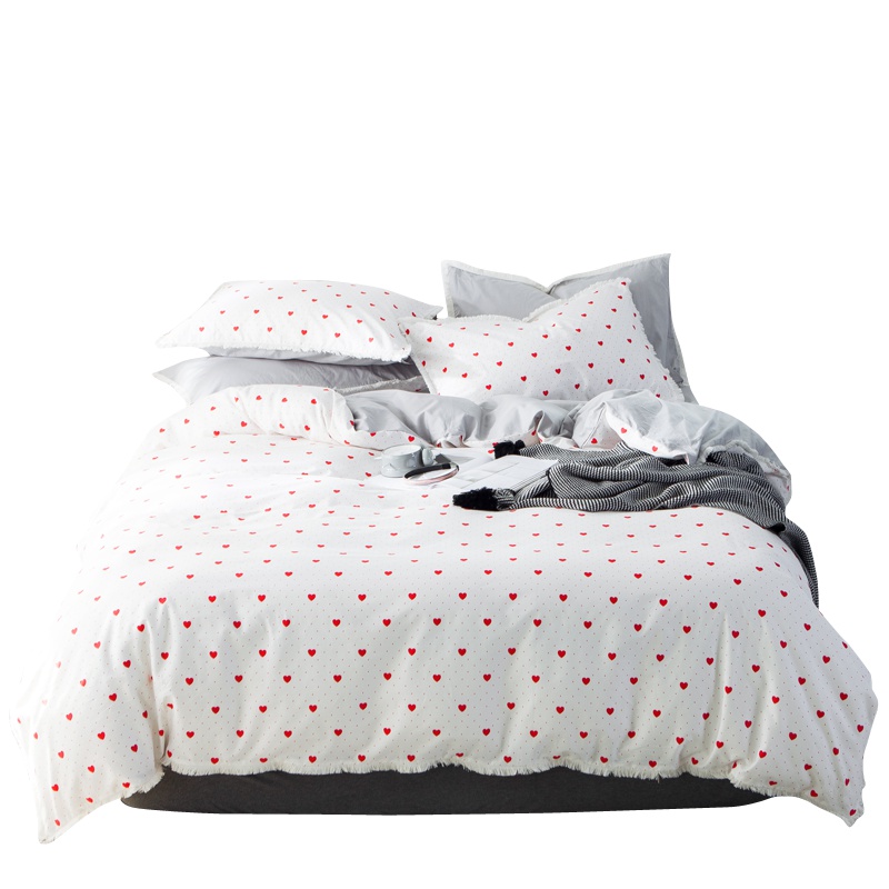 唛乐斯MALLAS全棉流苏四件套 40S高支高密 简约花色 床单床笠可选四件套