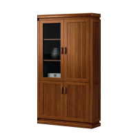 钜晟 办公柜新中式1.0米右两门文件柜胡桃实木储物柜JS-GLZW-3005R