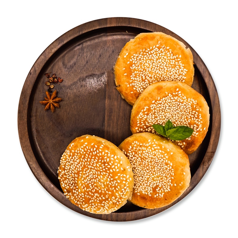 福成美食家 香酥烧饼 清真260g(4片装 早餐手抓饼 培根香肠火腿伴侣)