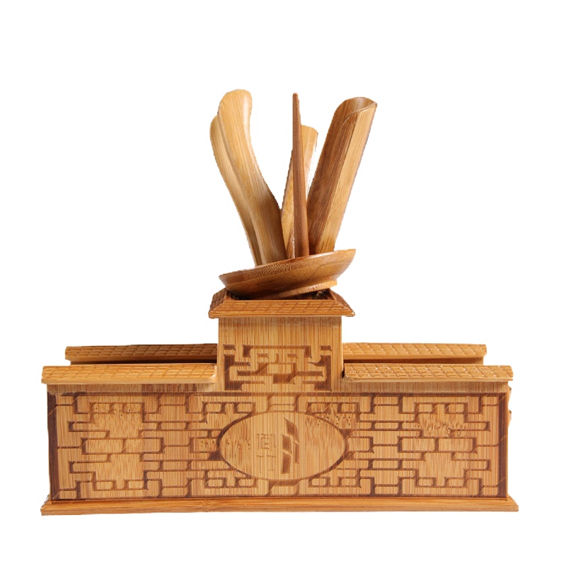 唐宏坊竹制长城茶道六君子实木茶道六君子套装功夫茶具配件零配茶艺组合盘摆件茶夹笔