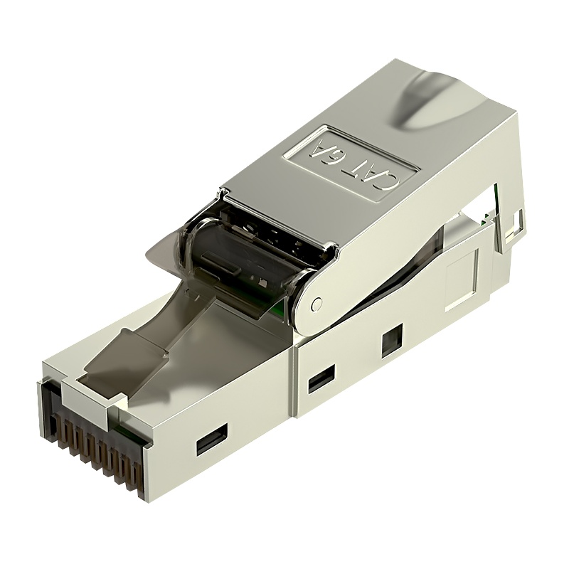 千天(QANTOP) 超六类屏蔽免打水晶头 千兆 家用屏蔽cat6a 千兆rj45网络线对接头模块网络头免工具1个