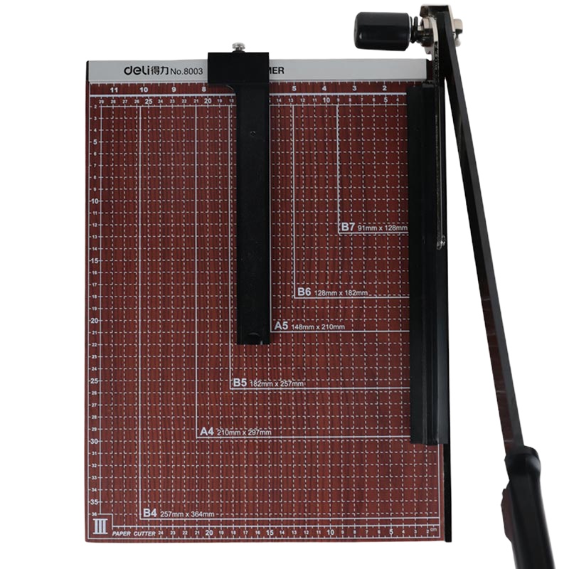 得力(deli) 8003木质切纸刀裁纸刀切纸机铡刀闸刀 裁纸机 可切B4纸