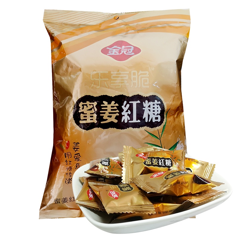 金冠糖果金冠乐享脆蜜姜红糖硬糖结婚喜糖夹心糖袋装428g休闲零食品