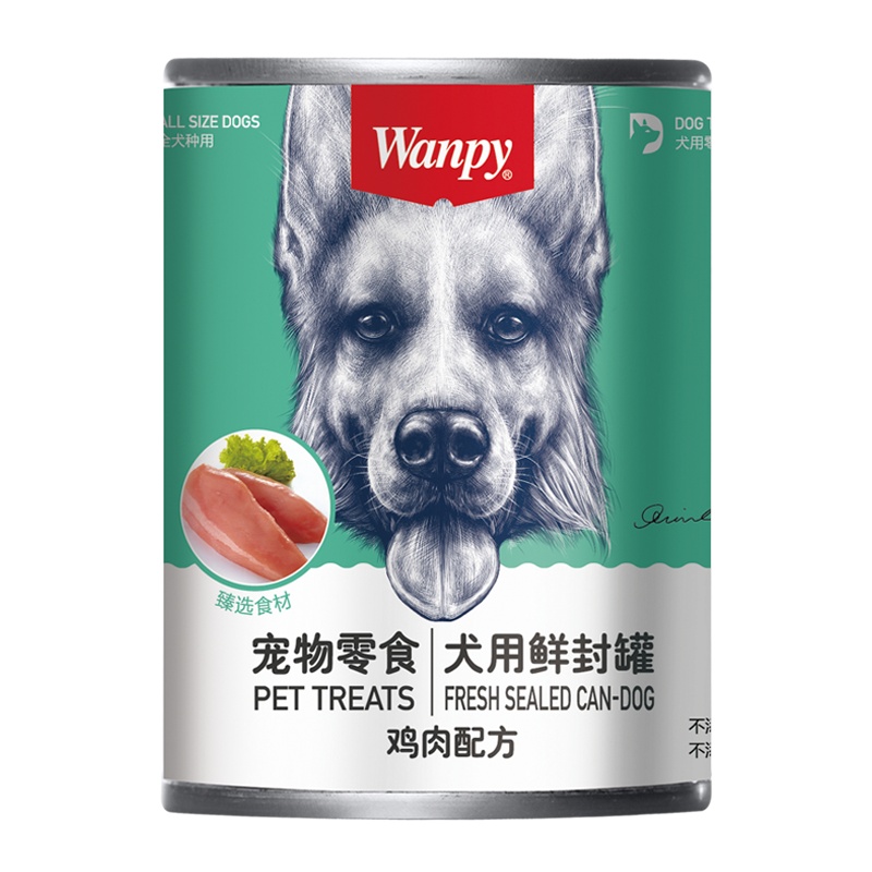 顽皮Wanpy宠物零食犬用鲜封罐鸡肉配方375g