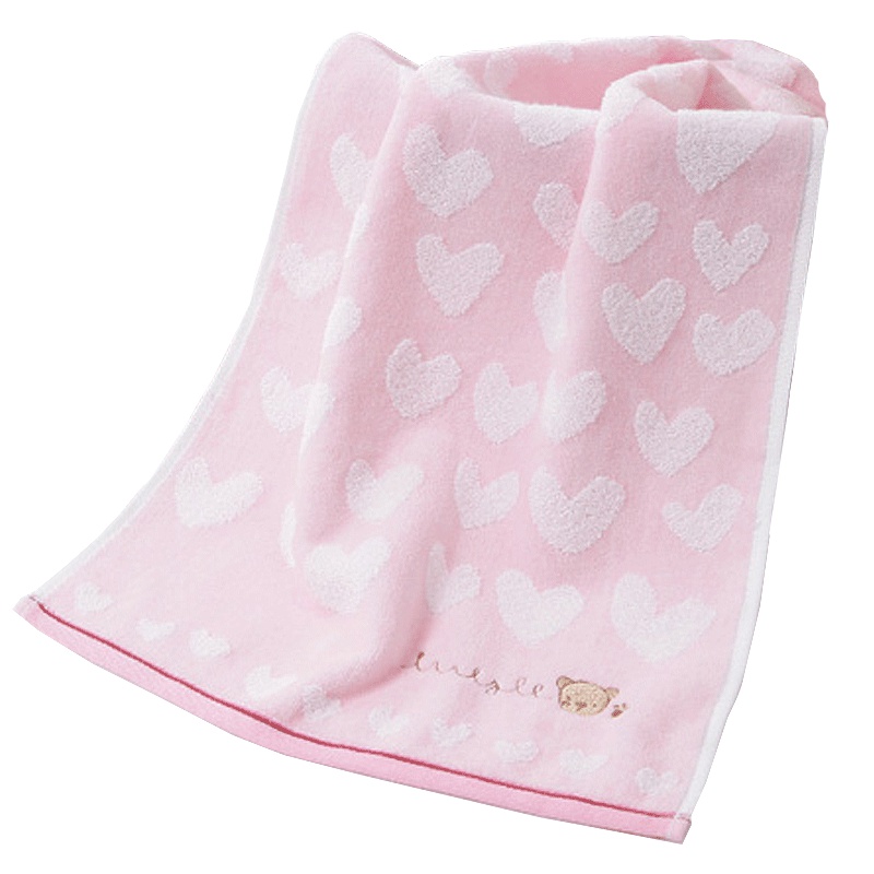 金号纯棉毛巾长绒棉柔软吸水加大加厚 小熊面巾GA1065WH混色3条装70×35CM