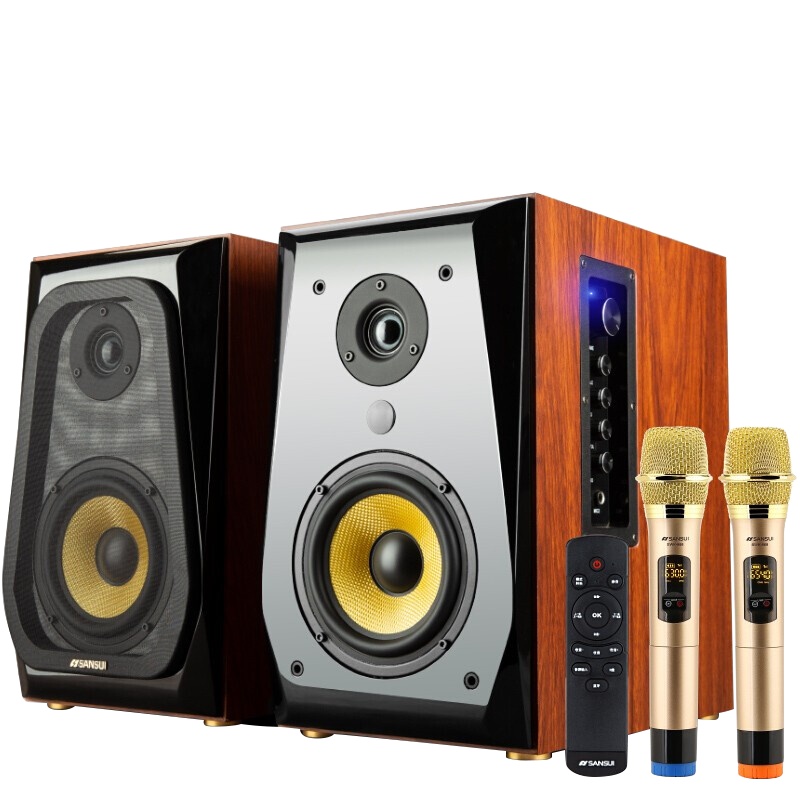 山水(SANSUI) S630家用K歌音响HIFI发烧音箱木质蓝牙2.0电视客厅数字同轴光钎音响重低音KTV套装