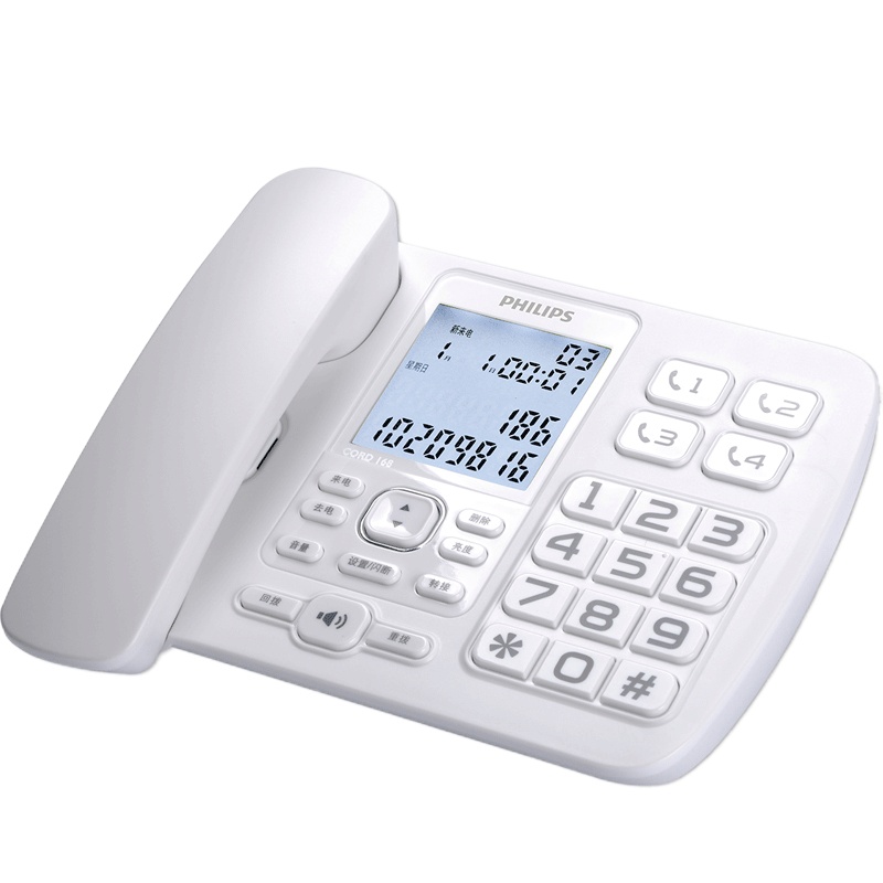 飞利浦(Philips)普通家用/办公话机/有绳话机/来电显示/来电报号/固定电话座机 CORD168