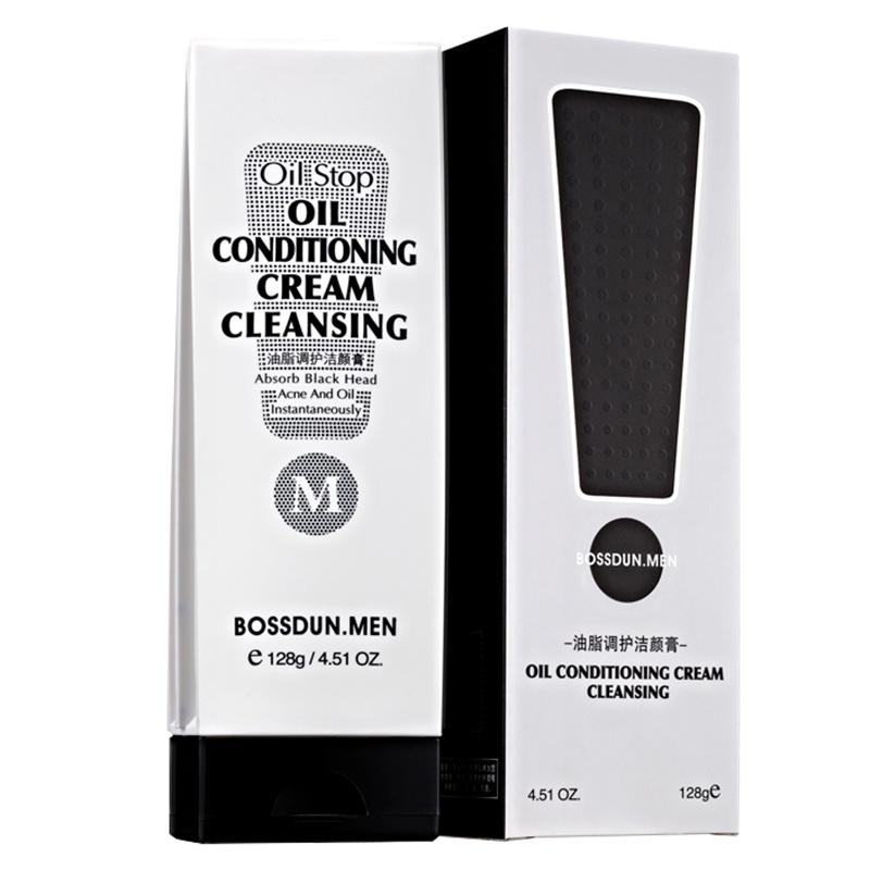 波斯顿(BOSSDUN.MEN)油脂调护洁颜膏128g男士洗面奶深层清洁控油减少黑头收缩毛孔保湿洁面乳