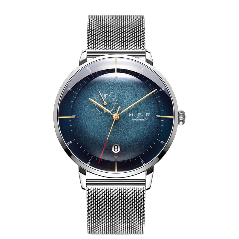 M.B.K欧美品牌男士全自动机械表 男款星球系列新款大表盘手表男小众男表简约日历腕表1008-3