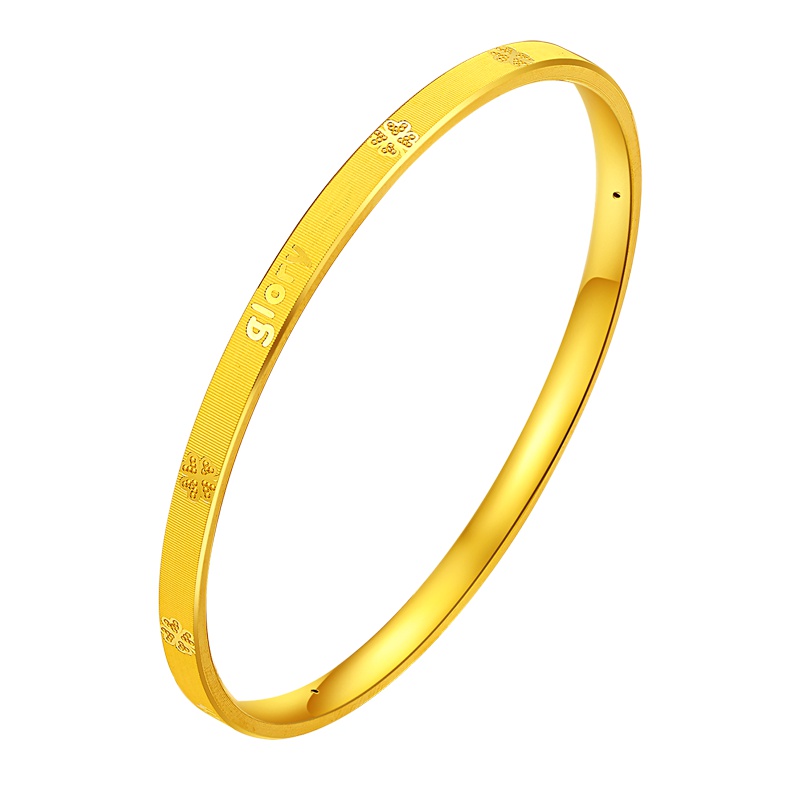 雅宝福 黄金手镯 999硬金手镯 幸福时光女士手镯 情人节礼物