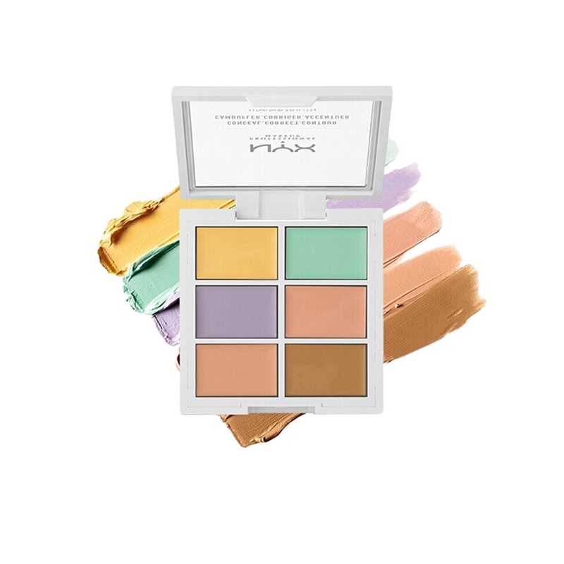 NYX遮瑕六色遮瑕膏盘黑眼圈红血丝高光修容盘粉底液 04#彩色六色遮瑕盘