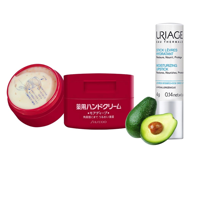 手护经典组合套装(日本进口资生堂尿素红罐护手霜100g+法国进口依泉柔润润唇膏4g )