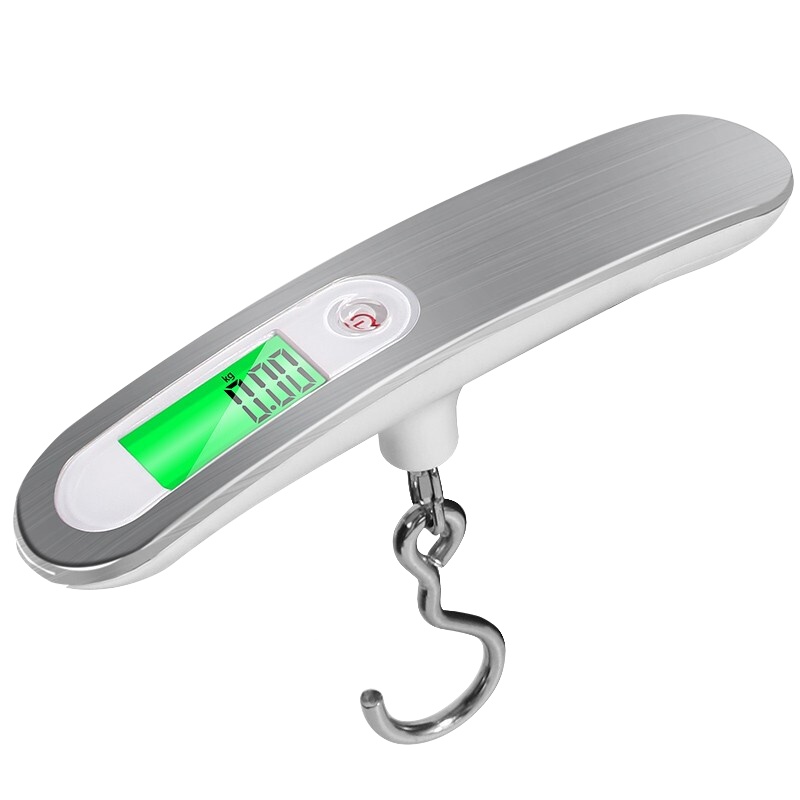 拜杰手提秤便携式弹簧秤高精度电子行李称清晰背光铝合金拉丝精准快递秤小巧便携挂钩称钓鱼秤