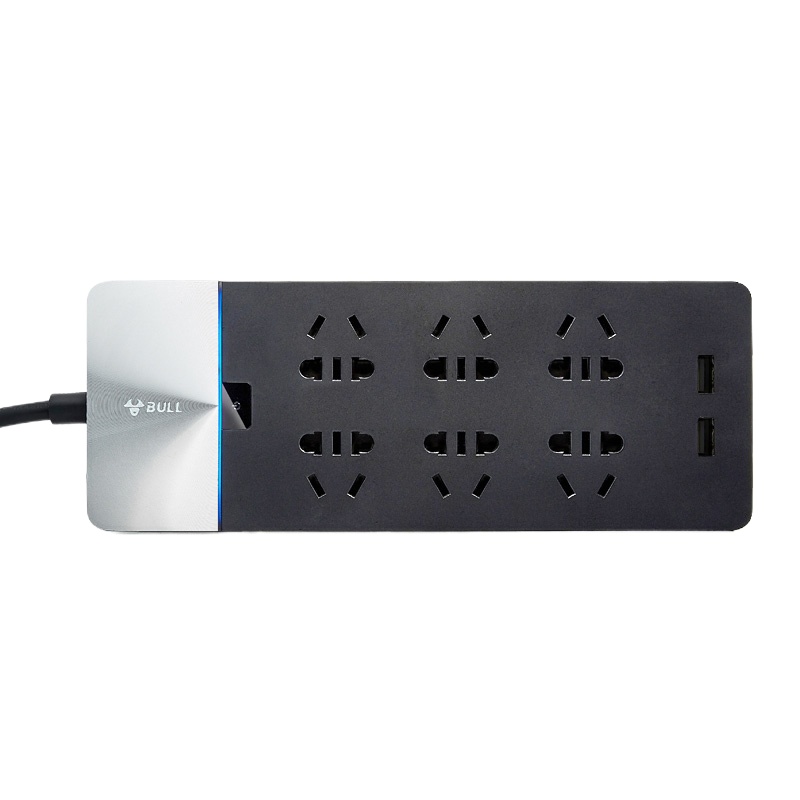 公牛高端抗电涌插座插排电脑防雷USB接插线板拖线板H406U插位/米