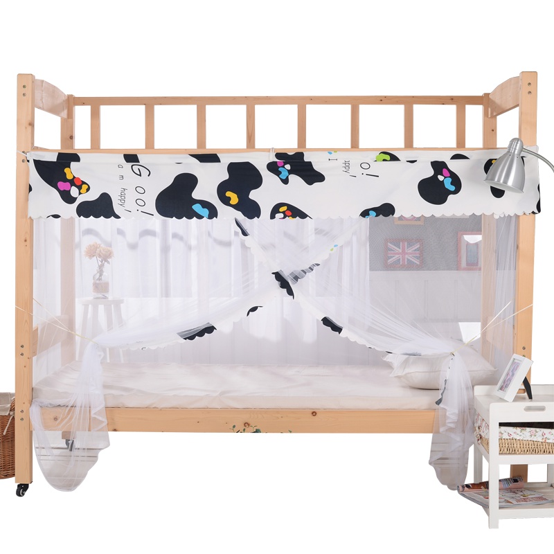 学生宿舍蚊帐上铺下铺1.2m单人床寝室防尘顶印花公主式上下床0.9m