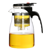 常生源 玻璃茶壶 大容量耐热玻璃泡茶杯按压式过滤304不锈钢滤网透明泡茶水壶 飘逸杯