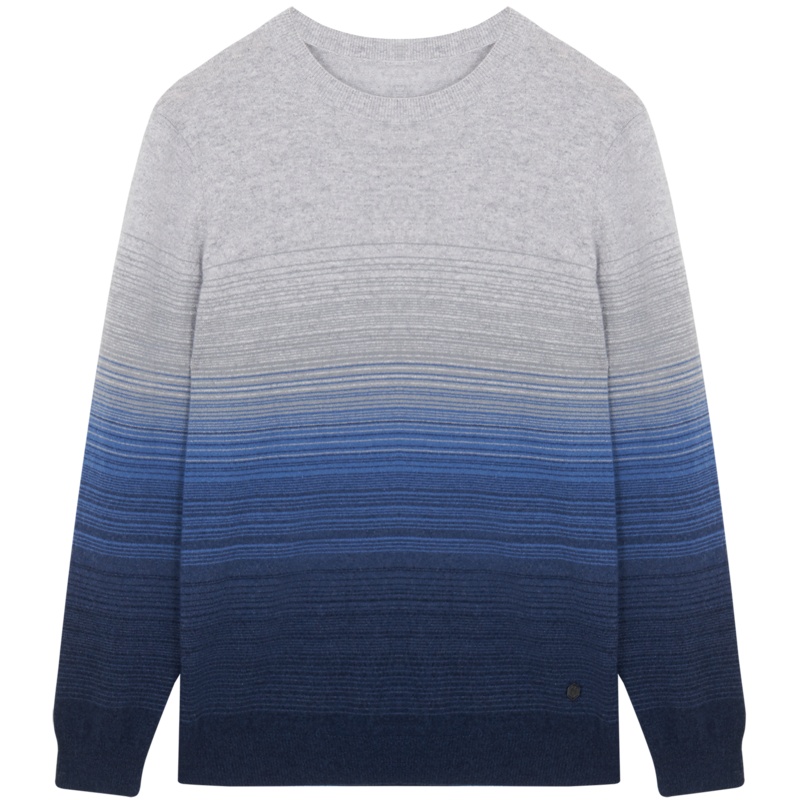 ERDOS/鄂尔多斯[轻休闲系列]21年春夏真丝圆领夹条男套衫男士针织衫/毛衣