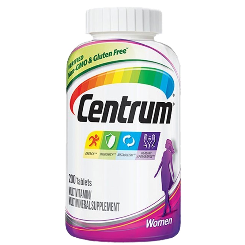 [改善气色,精力充沛]Centrum 善存 女士复合维生素 200粒/瓶 美国进口 337克(效期至2021.4月)