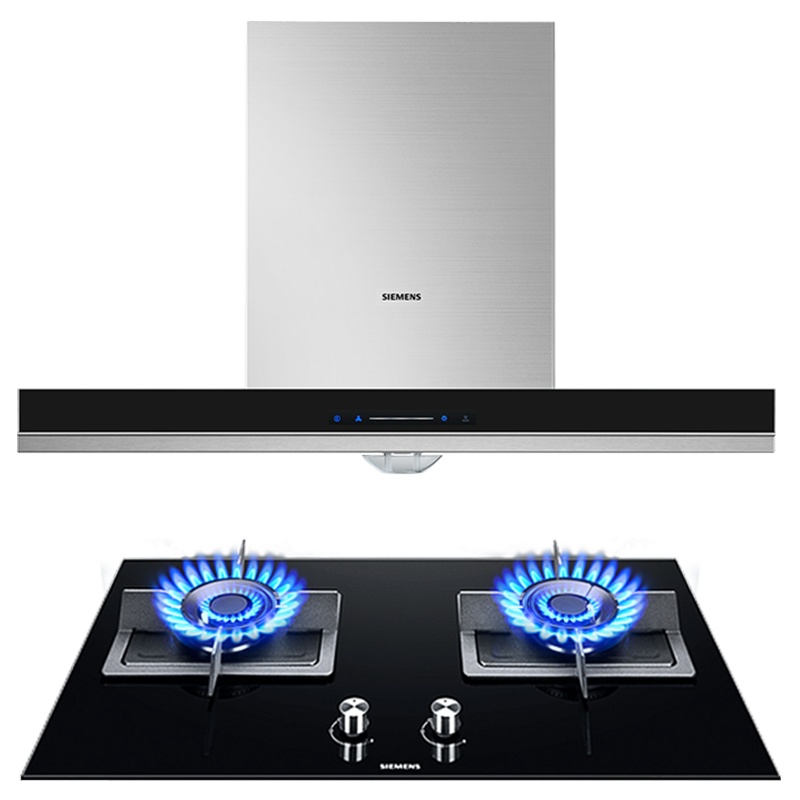 西门子(SIEMENS)欧式自清洁烟灶套餐LC4DSA953W+ER8MA23SMP 18立方大吸力
