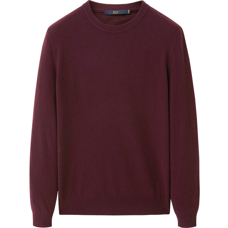 HLA 海澜之家经典圆领长袖羊绒衫2019冬季温暖柔软套头衫男HNZRJ4R001A