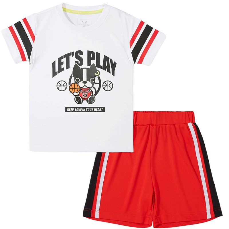 波司登童装套装夏季儿童运动短袖T恤短裤套装